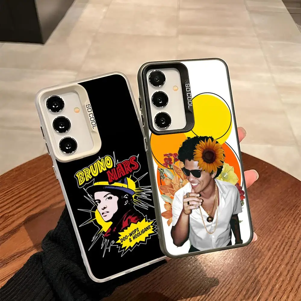 Чехол для телефона B-bruno Mars Singer Samsung Galaxy S24 S23 S22 S21 S20 Note20 Ultra Plus Fe цветной серебряный