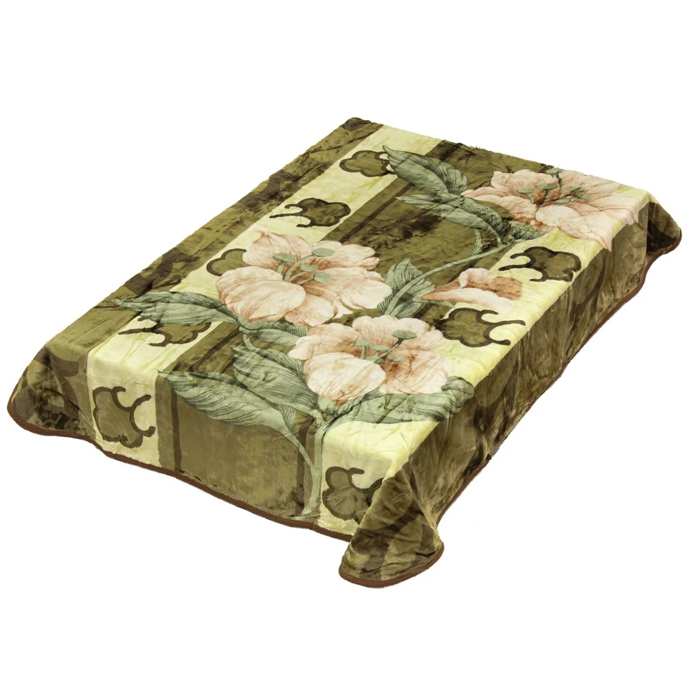 Плед &quotТыква лилия&quot хаки 150x200 полуторный облегченный Смун |