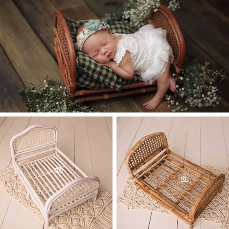 Newborn Photography Props Photography Props New Props Woven Rattan Frame Rattan Chair Newborn Baby Bed  for Infant Boys Girls