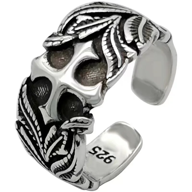 Винтажное серебряное кольцо в стиле панк хип-хоп