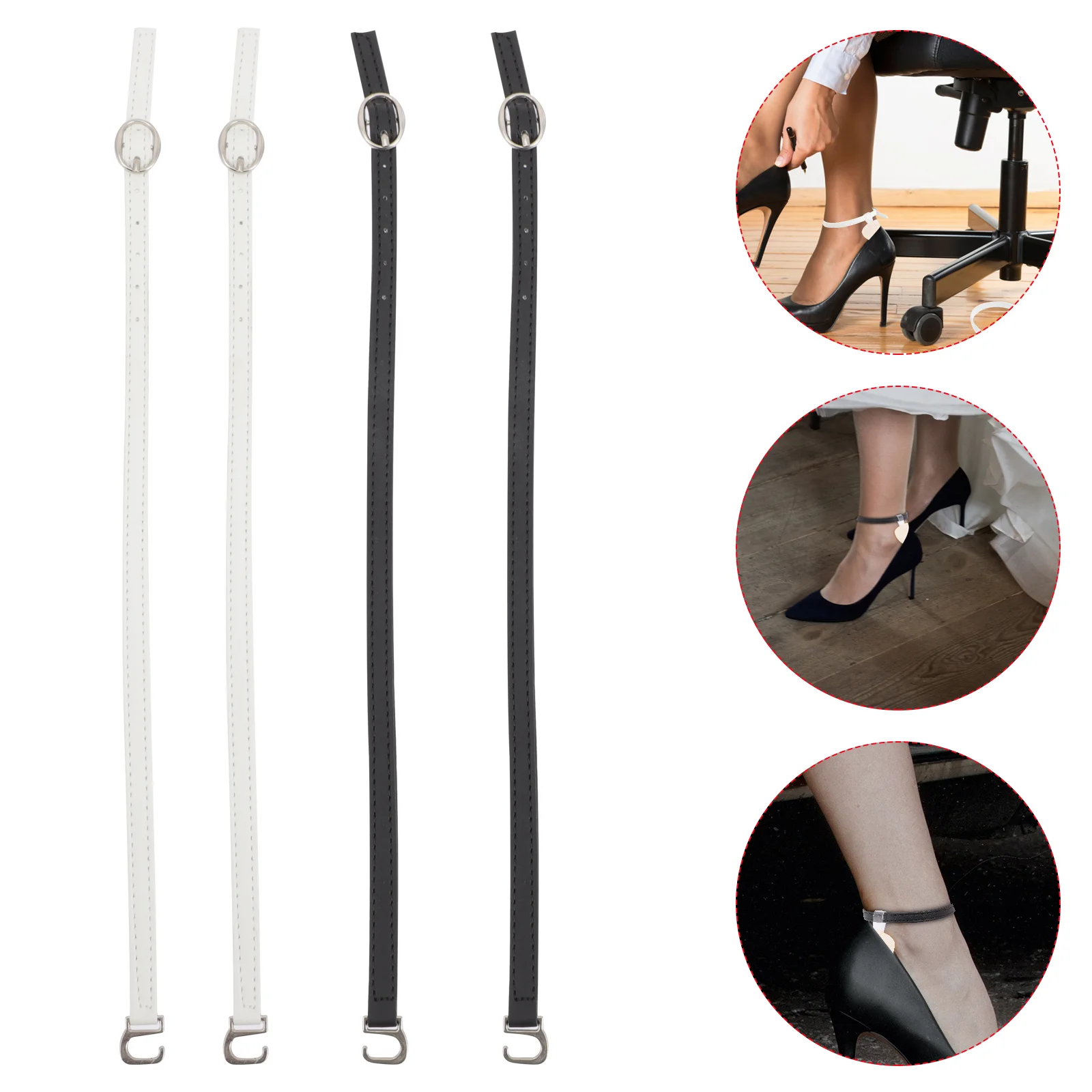 3 Pairs Shoelace High Heel Detachable Straps Clear Heels Women Stretchlace Shoelaces Ankle Bungee