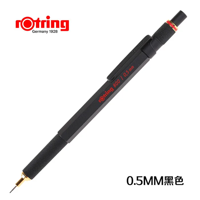 

Механический карандаш Rotring 800, 0,7 мм, 0,5 мм, серебристый металлический корпус/черный шестигранный захват легче держать и предотвращает скольжение
