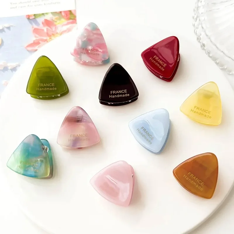 Новые женские мини однотонные милые маленькие треугольные заколки для волос с