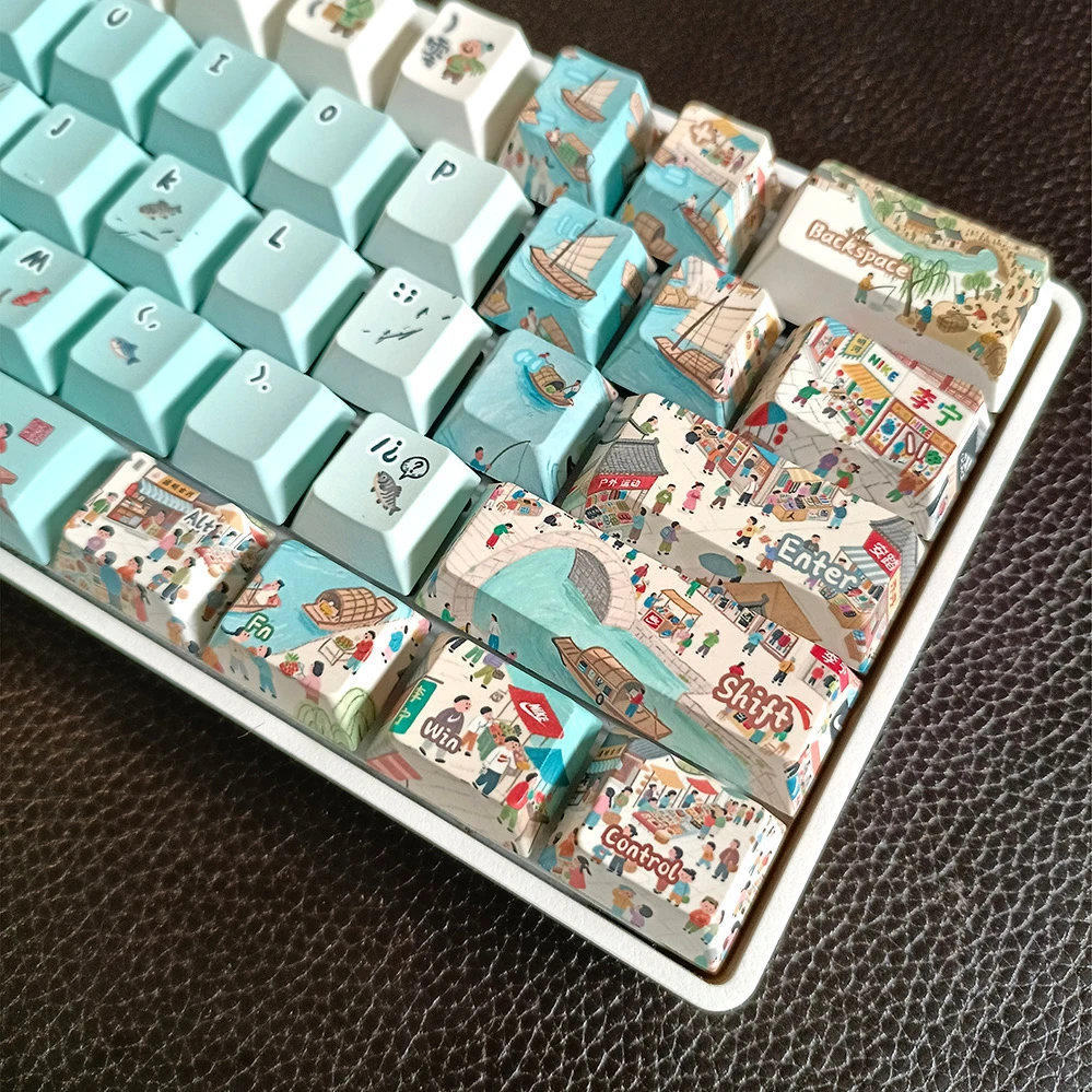 Фото Trend Qingming Shanghetu Keycap MOA/Оригинальная высота PBT Пятисторонняя сублимация №4