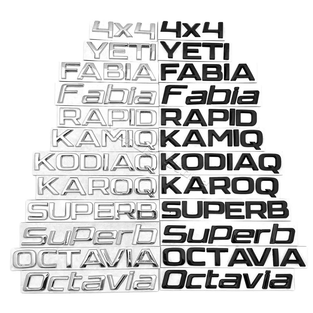 

Металлические Автомобильные буквы Задняя эмблема значок Логотип Наклейка для Skoda Octavia Superb RAPID FABIA KAMIQ KAROQ KODIAQ YETI 4X4
