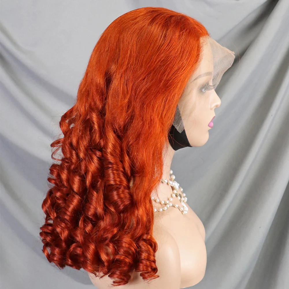 Имбирный цвет 300 Плотность 100% человеческие волосы Свободная волна Фуми Упругий