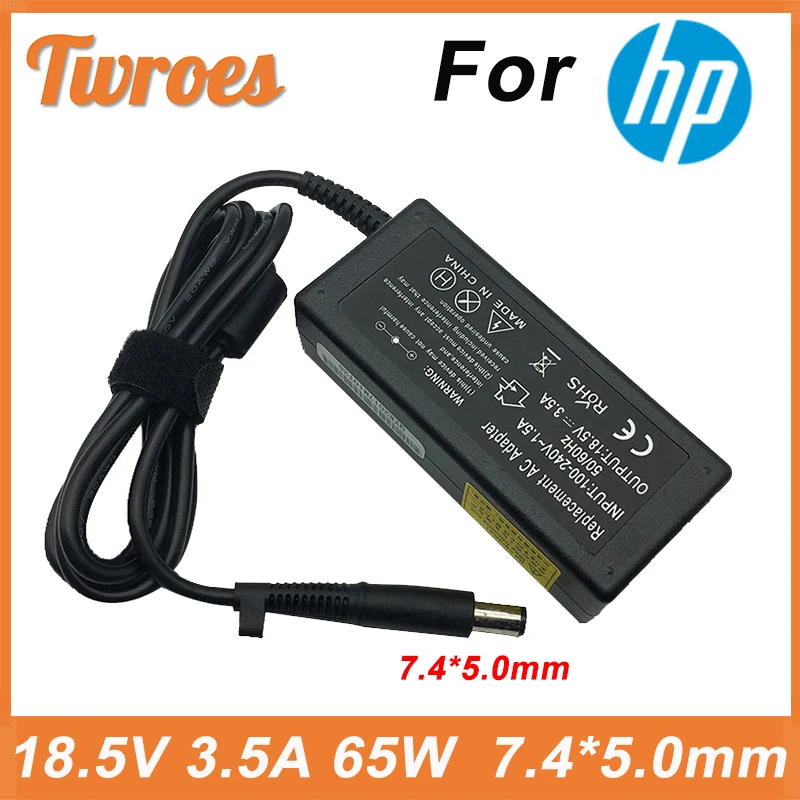 

Laptop Power Supply Adapter Charger 18.5V 3.5A 65W 7.4*5.0mm 8 pin For HP Compaq 6720s 500 510 dv4 dv5 dv7 G3000 G5000 G6000 G7