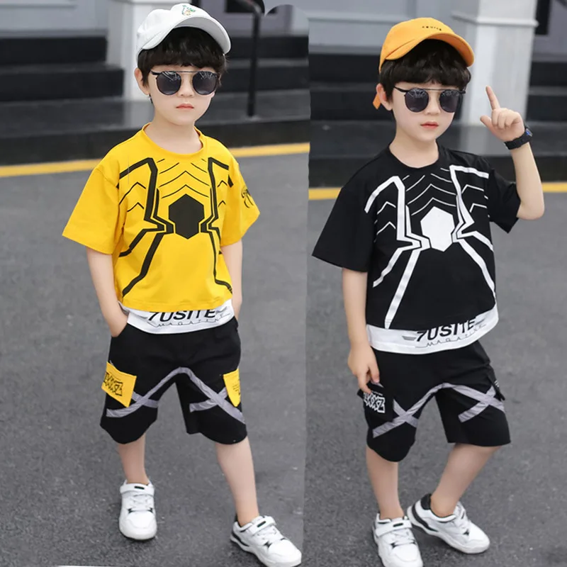 

2022 New Summer Boy Fashion Letter Casual Sport Suit Clothing Set Short Children Teens Top+Pants Clothes 4 5 6 7 8 9 10 12 Yer