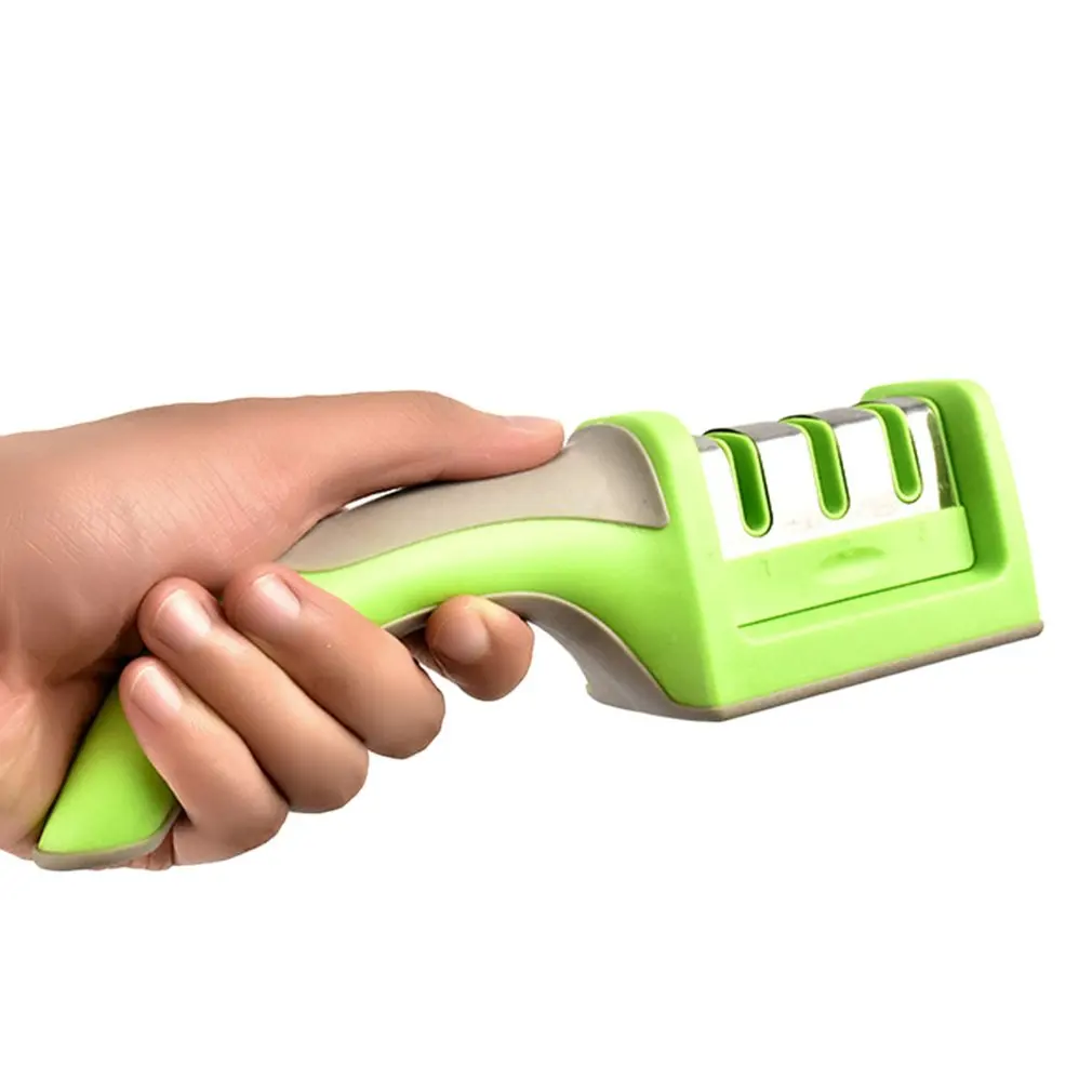 

Portable Handle Knife Sharpener 3 Stages Hard Carbide Ceramic Sharpening Stone