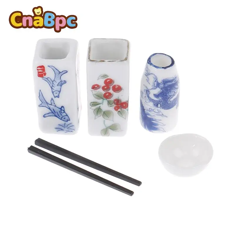 

1:12 Retro Ceramic Chopstick Holder Chopstick Tube Dollhouse Miniature Accessories Mini Kitchen Furniture Kitchen Simulation Toy