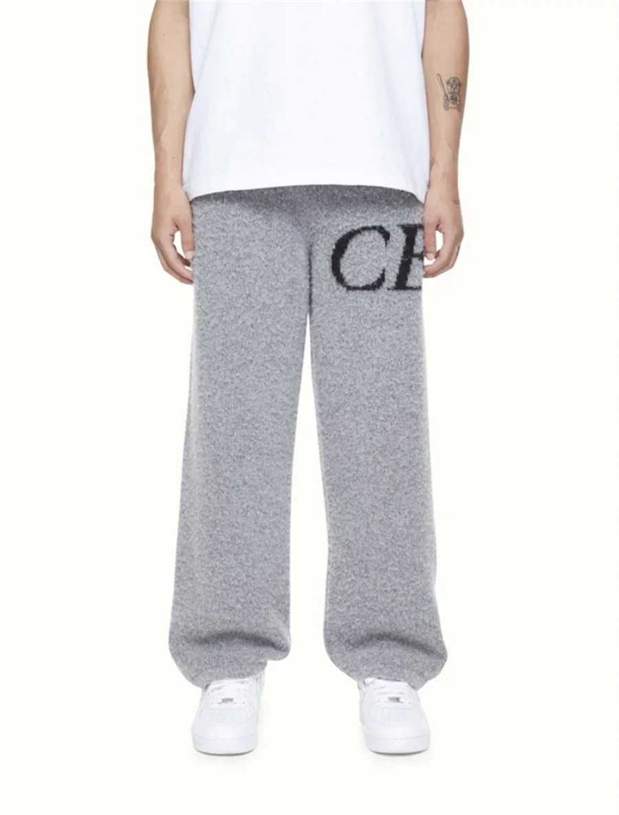 

Buxton Knit Sweatpants Black Gray Cole Men Women 1:1 Best Quality Letter Jacquard Logo Loose Trousers