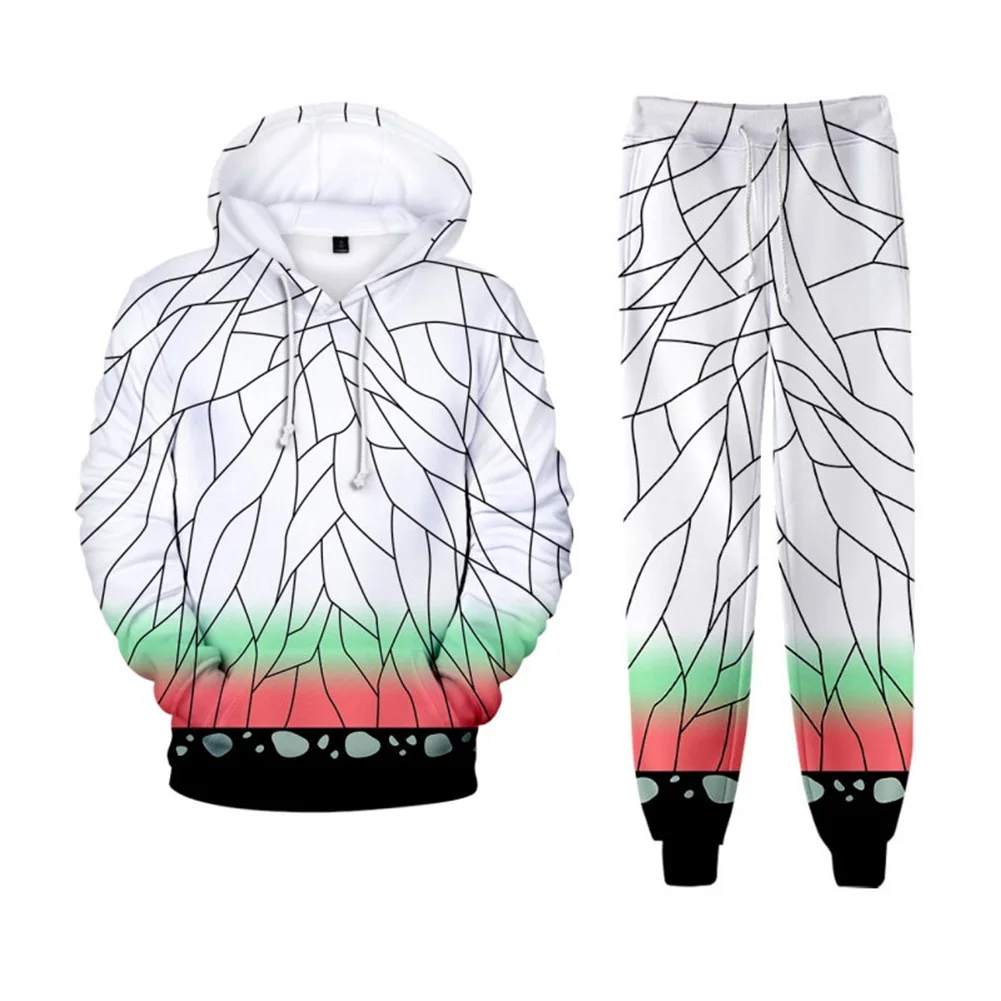 

Demon Slayer Kochou Shinobu Cosplay Hoodie Casual Pants Sweatpants Men Women Casual Hooded Sweatshirt Trousers