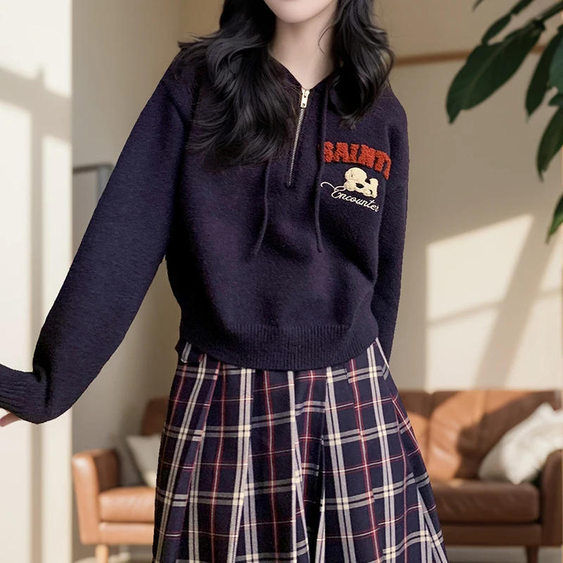 Осенне-зимний повседневный трикотаж с вышитыми буквами и молнией для собак