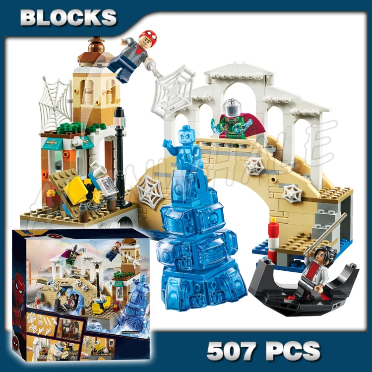 

507pcs Super Fighter Revengers Spider Hydro Attack Venice Water Base Gondola 11314 Building Blocks Toy Compatible With Model