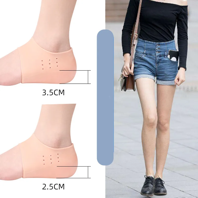 Sebs Height Increase Insoles For Shoes Men Women Inserts Lifts Invisible Increased Pad Shock-absorbing Elastic Heel Pad Insole