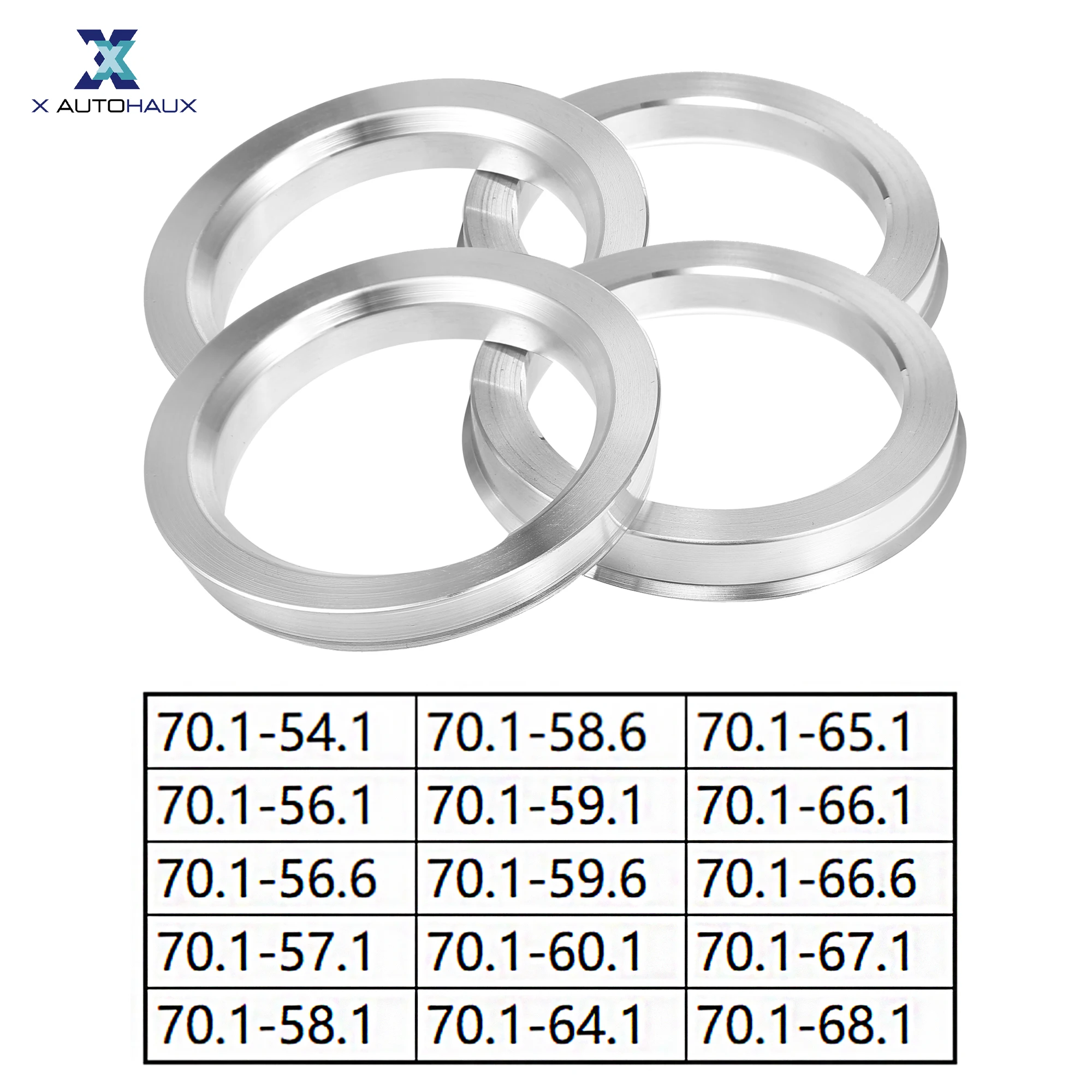 

X Autohaux 4pcs Car Hub Centric Rings Wheel Bore Center Spacer 70.1-54.1-56.1-57.1-58.1-59.1-60.1-64.1-65.1-66.6-67.1-68.1mm