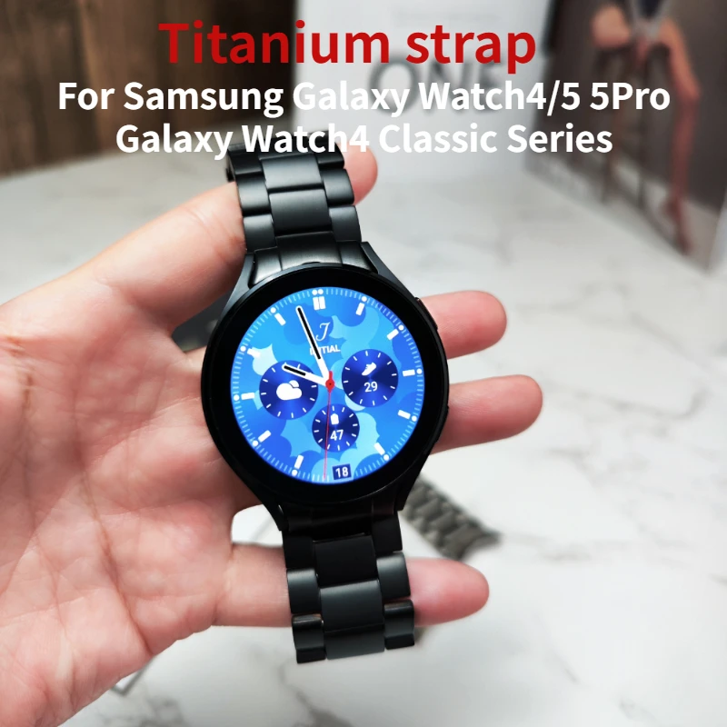 

Titanium Metal Strap For Samsung Galaxy Watch5 4 44 40mm 5pro 45mm Galaxy Watch 4 Classic 46mm 42mm Bracelet No Gap Band
