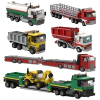 moc trucks city vehicle pickup heavy cargo transport model building block maintenance transporter tanker technical car boy toys