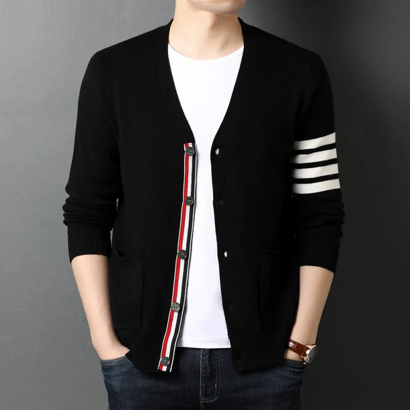 

Новинка корейские мужские пальто куртка мужской брендовый Топ свитер класс кардиган повседневная одежда черный Весна трикотаж 2022 Модный зимний 3xl