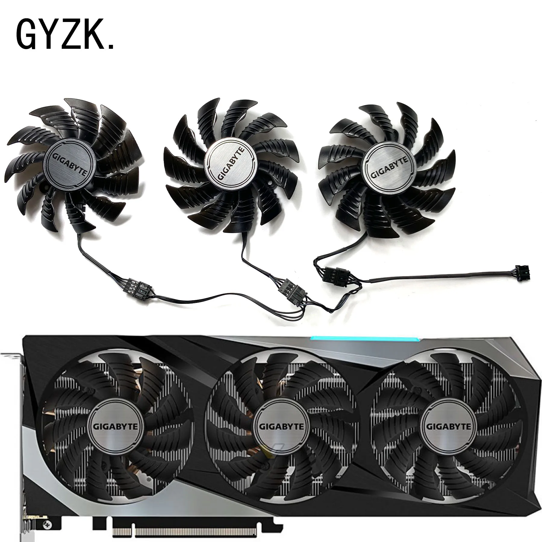 Сменный вентилятор для игровой видеокарты GIGABYTE GeForce RTX3070 LHR 8 Гб OC