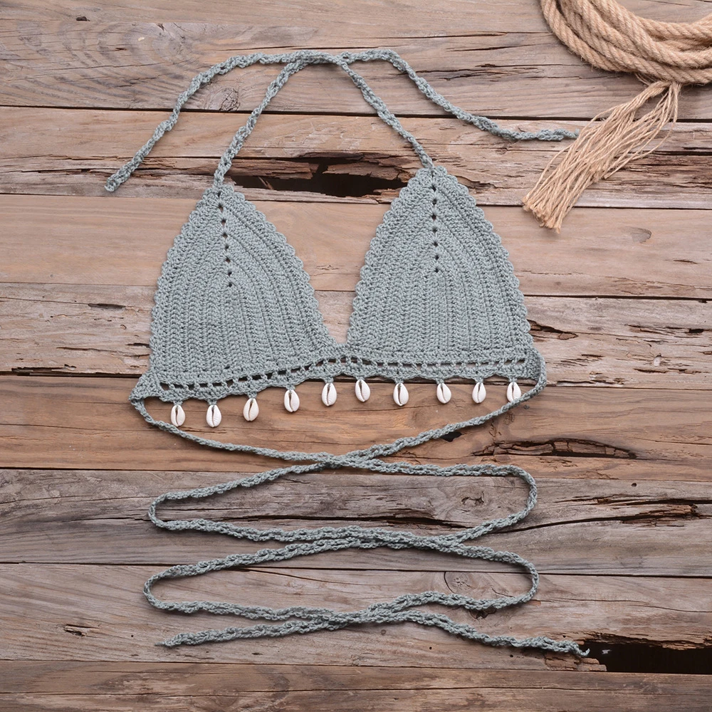

Women Bra Top Bikini Set Womens Swimsuit Handemade Crochet Bikini Sexy Women's Beachwear