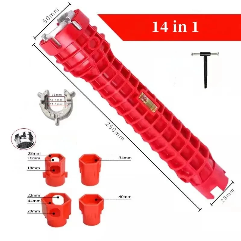 

14/8/5 гаечный ключ для смесителя для раковины, инструмент для ремонта сантехники, противоскользящая ручка, ключ с двойной головкой, гаечный ключ для сантехники для ванной комнаты, водонагреватель, гаечный ключ, инструмент