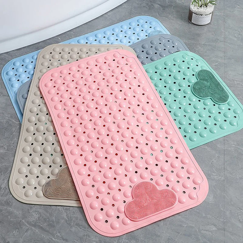 

TPE Mat with Massage Brush Waterproof Rug Bathroom Carpet Anti Slip Suction Feet Massage Pad Shower Toilet Floor Door Supplies