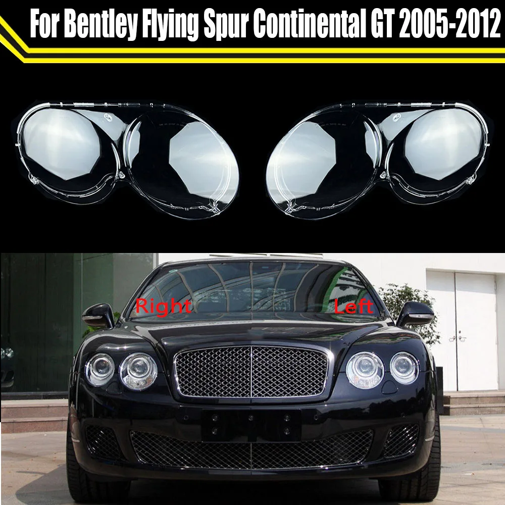 

Headlamp Shell Headlight Lens Cover Transparent Lampshade Glass Lampcover Caps For Bentley Flying Spur Continental GT 2005-2012