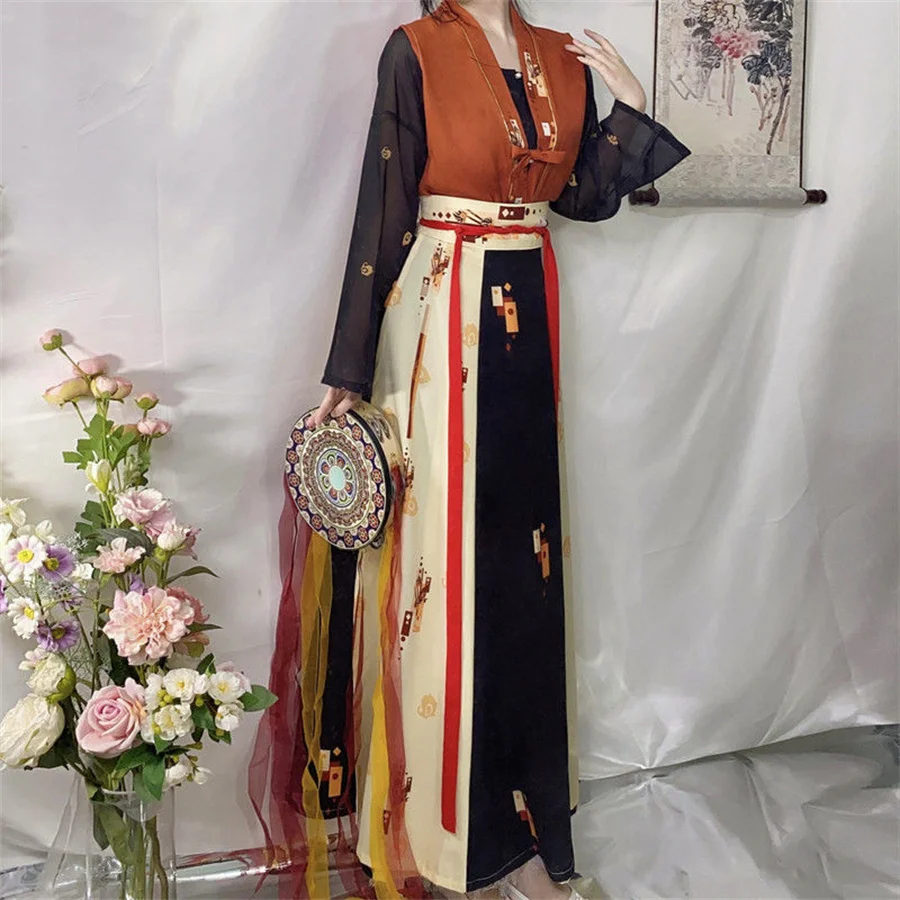 Традиционный китайский женский костюм Hanfu для косплея старинная винтажная