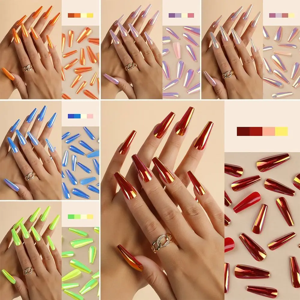 

French Gel Press On Full Cover Wearable Detachable Fake Nail Tips Finished Fingernail False Nail Tips