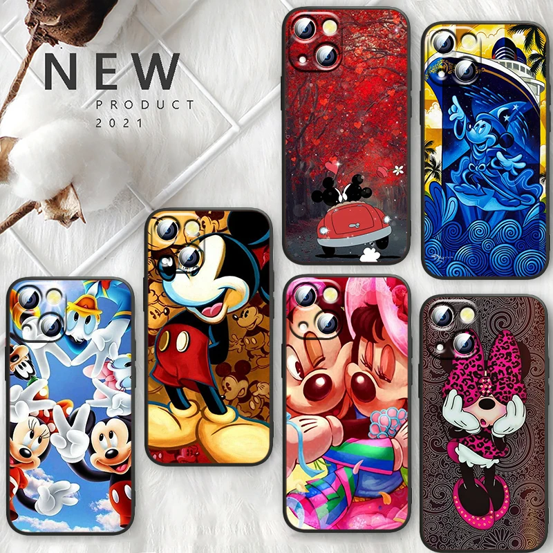 

Disney Cartoon Mickey Mouse For Apple iPhone 13 12 Mini 11 XS Pro Max X XR 8 7 6 Plus SE 2020 5 Funda Capa Black Phone Case