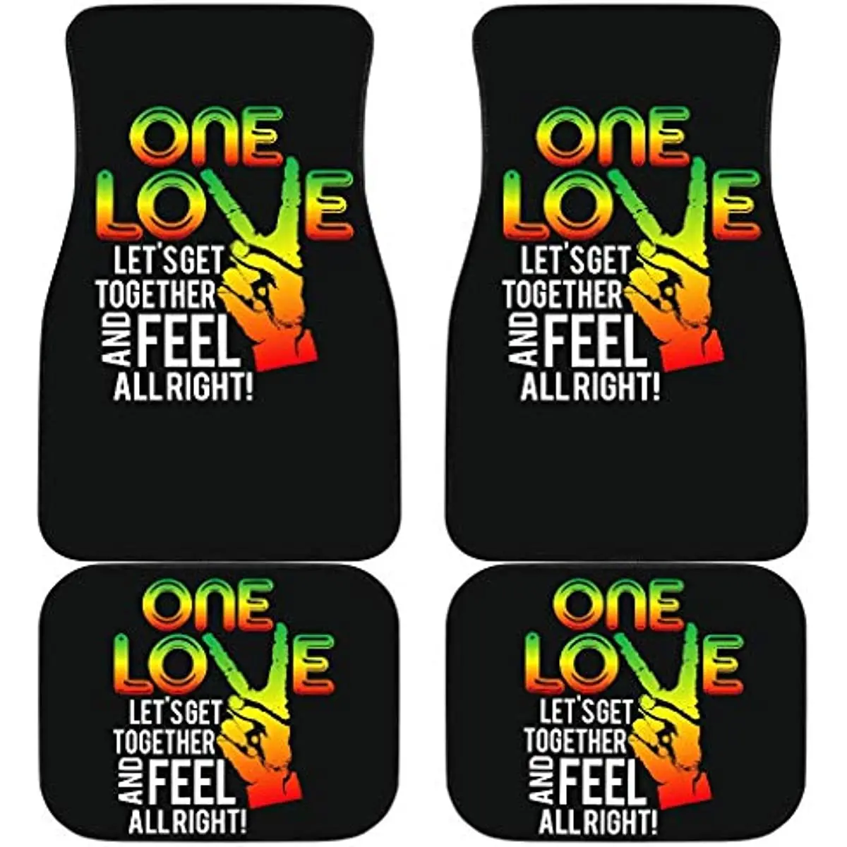 

Jamaica One Love Reggae Rasta Карибский музыкальный флаг, индивидуальный автомобильный напольный коврик, универсальный автомобильный напольный коврик