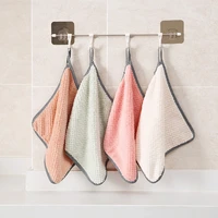 kitchen dishcloth absorbent pan pot dish plate tableware non stick oil thickened rag dining towel cloth cleaning red