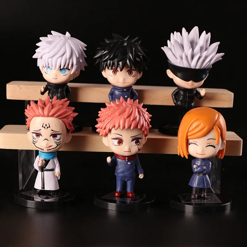 

6Pcs Cartoon Anime Jujutsu Kaisen Gojo Satoru Kugisaki Figurines 5Cm Q Version Pvc Action Figure Modle Toys Kids Birthday Gifts