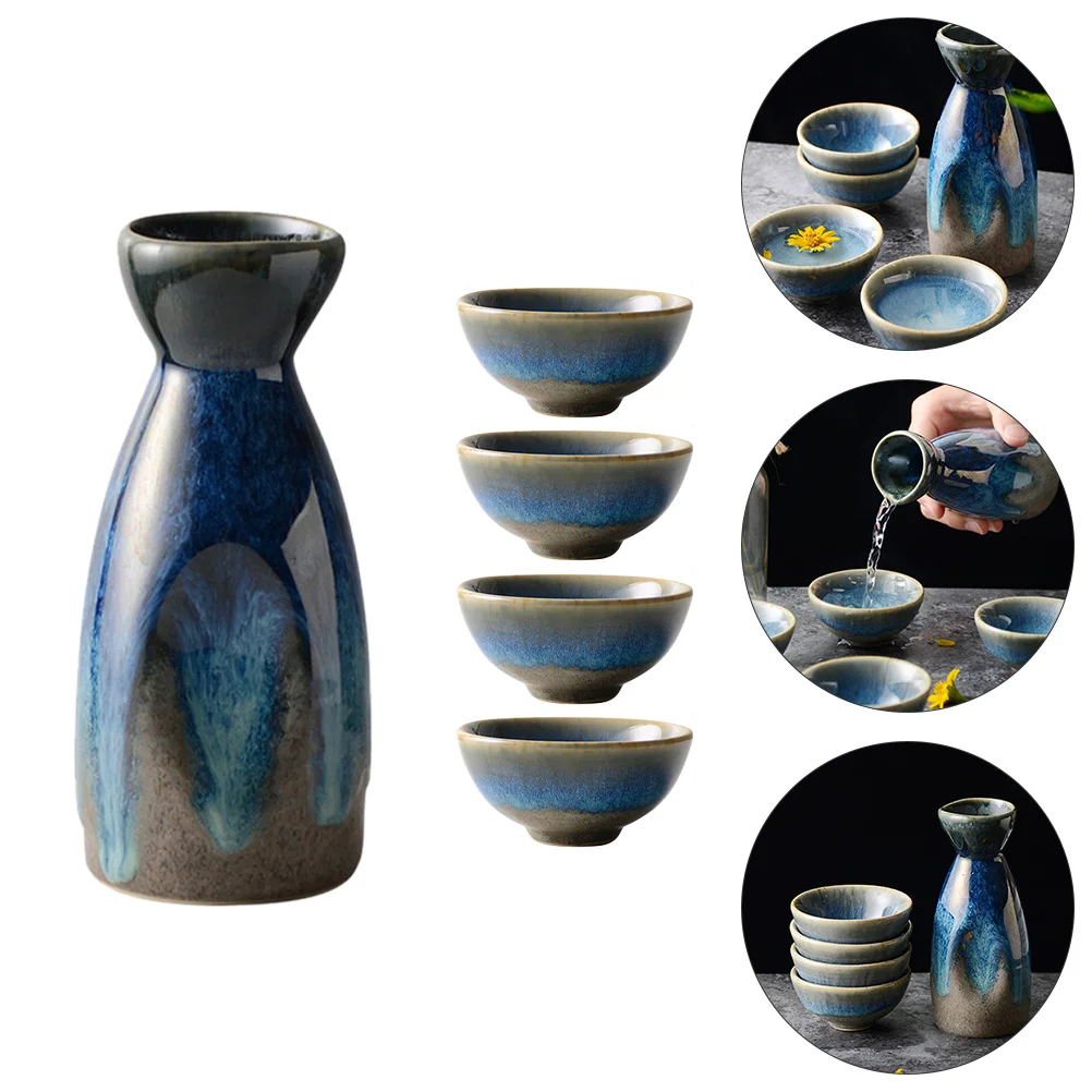 

Sake Set Japanese Ceramic Cups Cup Traditional Bottle Saki Pot Serving Japandecanterhot Porcelain Cold Teasets Set Miniglasses