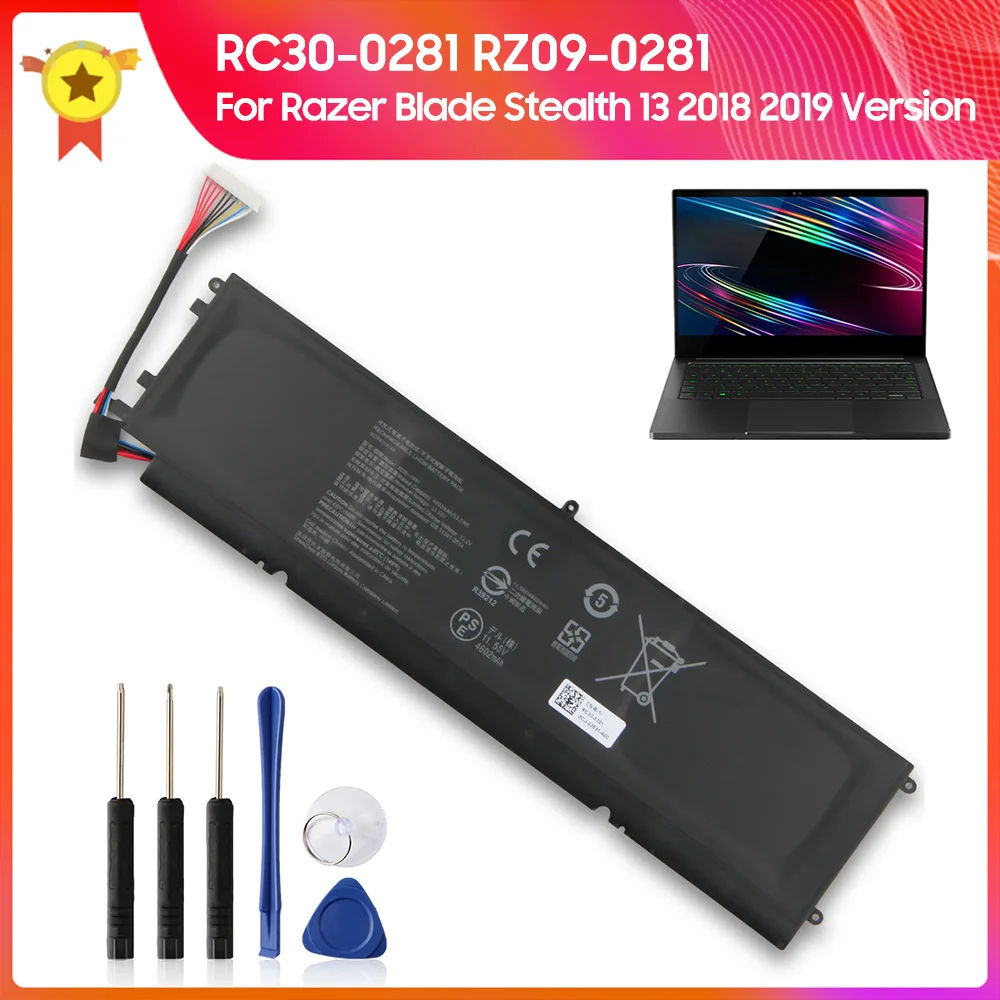 Replacement Battery RZ09-0281 RC30-0281 for Razer Blade Stealth 13 2018 2019 Max-Q RZ09-02812E71 RZ09-03102E52-R3U1