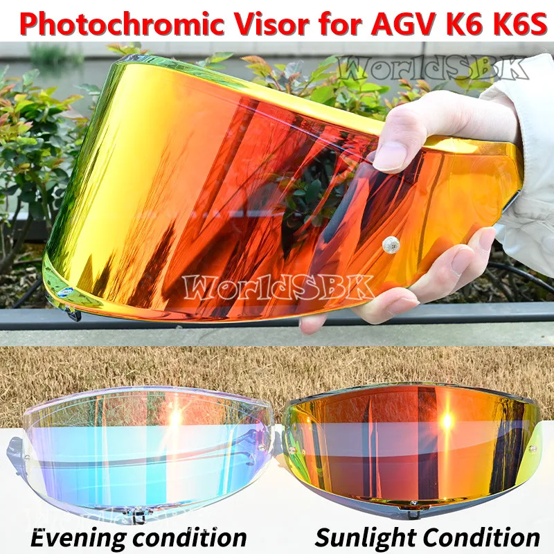 

Фотохромные линзы для козырька для AGV K6 K6S, анфас, Viseira Capacete, детали гоночного шлема