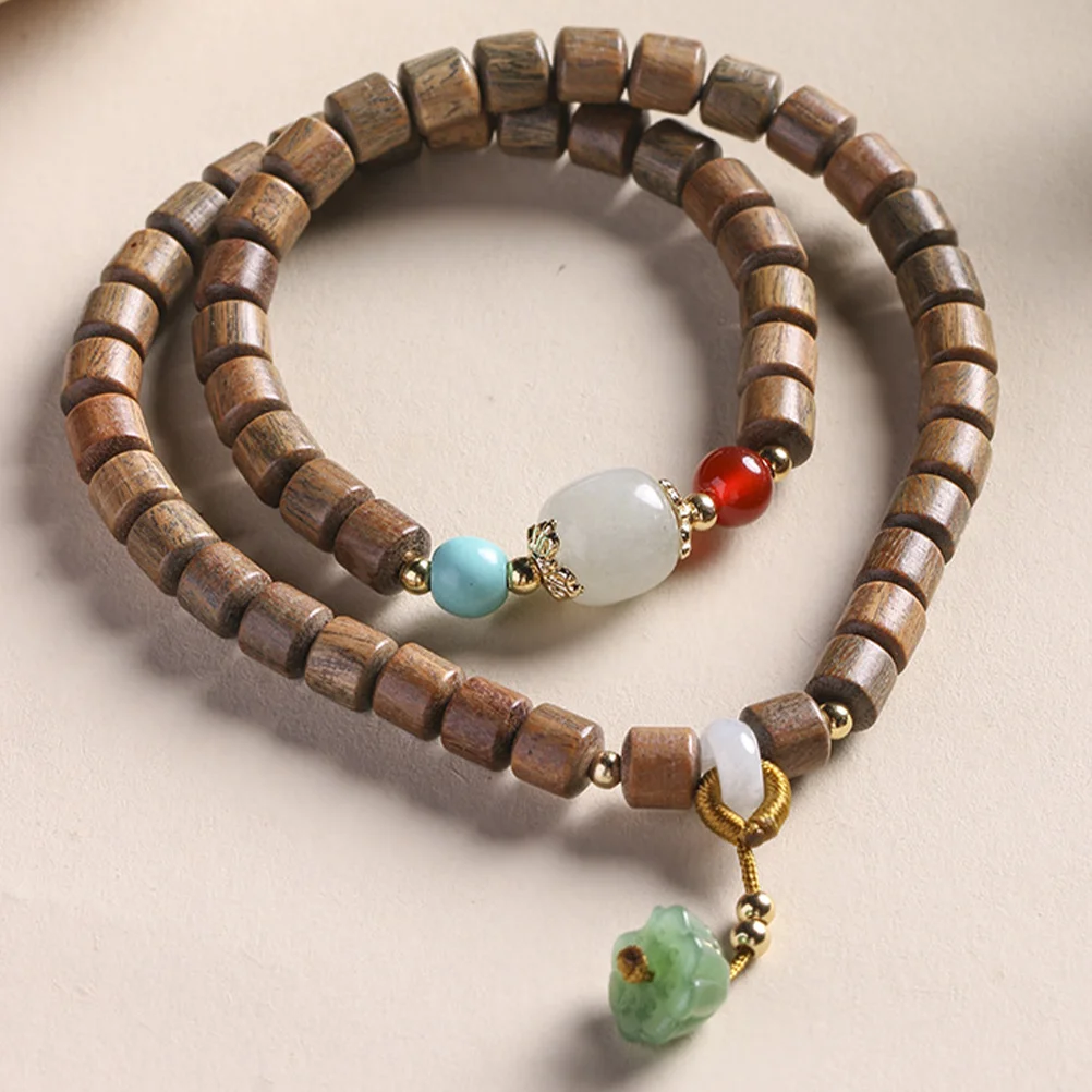 Фото Очаровательный браслет из нефритовых бусин, женские буддийские четки, гладкий на ощупь, удобный браслет из бисера №4