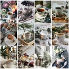 Evershine DIY алмазная живопись, цветок, Алмазная мозаика кофе стразы, картина, вышивка, роза, полный квадратный фон, домашний декор