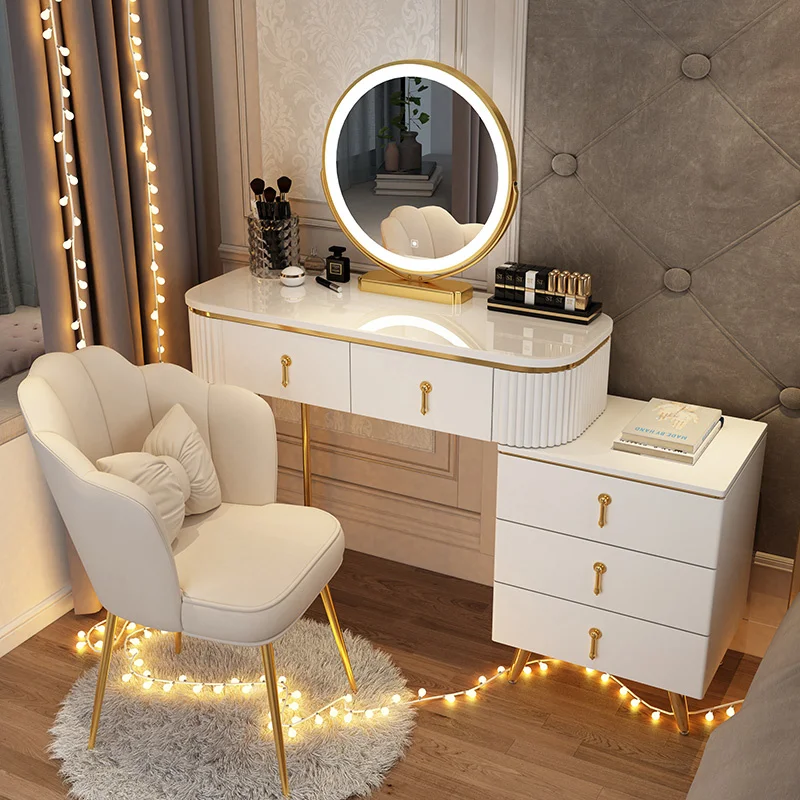 

Dollhouse Nordic Dressing Table Container Chair Hairstyle Dressing Table Toilet Comfortable Living Room Penteadeira Toiletries