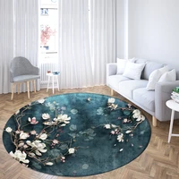 tropical plant leaves round rugs flower house sofa carpet home living room bedroom bathroom floor mats print decorate carpet