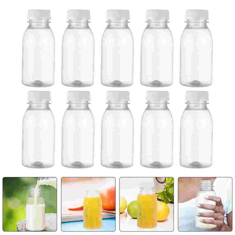 

Bottles Bottle Containers Reusable Beverage Plastic Milk Clear Empty Drink Lids Water Caps Storage Transparent Container Juicing