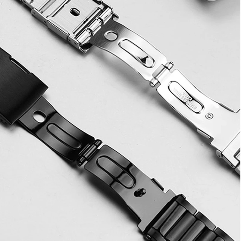 Фото Ремешок из нержавеющей стали с твердым изогнутым концом 22 мм для Casio EDIFICE Series, мужской ремешок для часов EQB-500 EQB-501 EQB-800, металлическая цепочка для часов №5