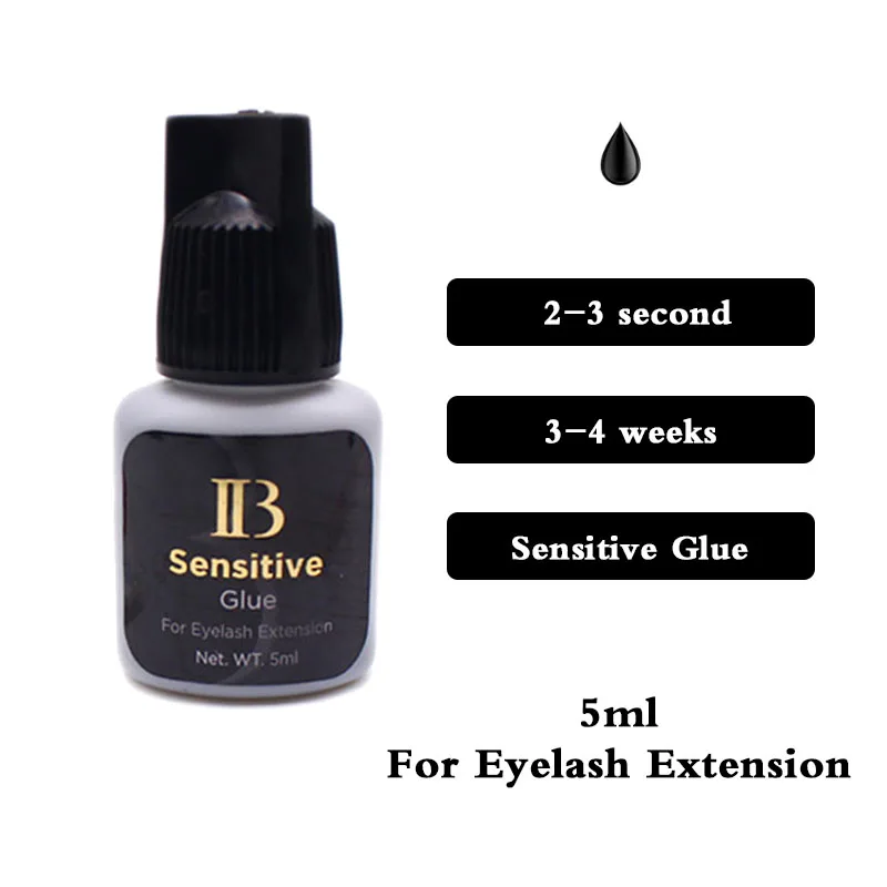 IBeauty Sensitive Black Cap 5ml 2 Sec for Eyelash Extensions Glue Makeup Tool Korea Health Shop Quick Drying False Lash Adhesive