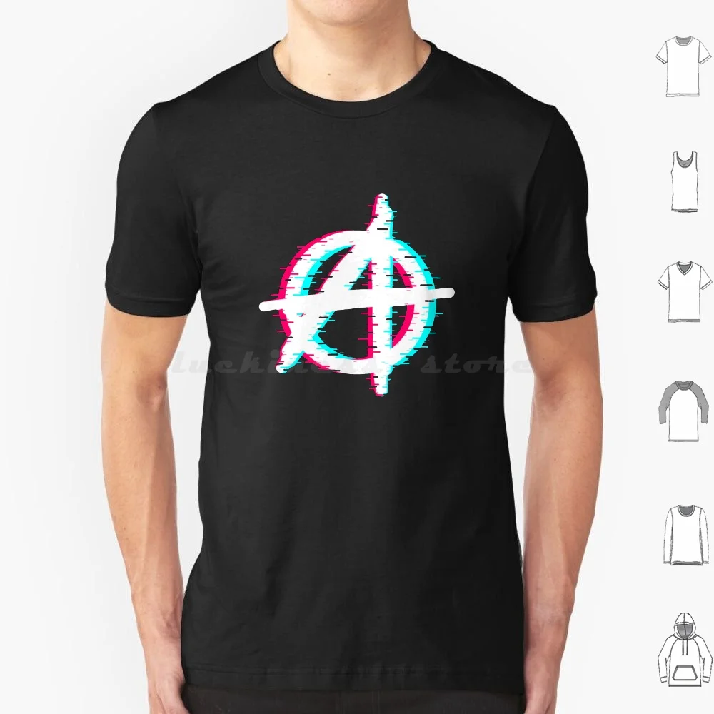 

Футболка х/б с принтом анархии и глитча для мужчин и женщин