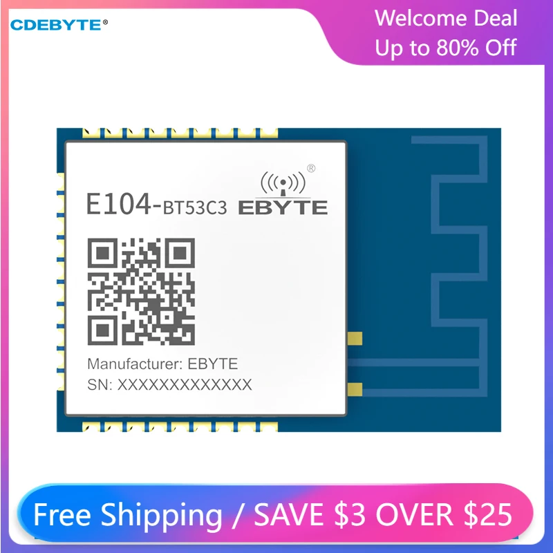EFR32BG22 2,4G BLE5.2 Bluetooth беспроводной модуль EBYTE E104-BT53C3 с низкой мощностью EFR32BG22 2,4G BLE5.2 Bluetooth беспроводной модуль EBYTE E104-BT53C3 с низкой мощностью
