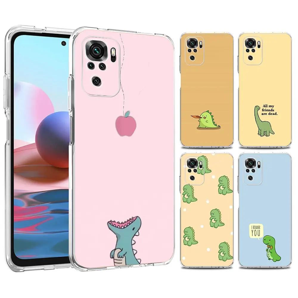 

Cute Dinosaur Phone Case For Redmi Note 11 Pro 10 10S 9 8 8T K50 K40 Soft Transparent Redmi 9A 9C 9T 7 7A Bags Cover Shell Caso