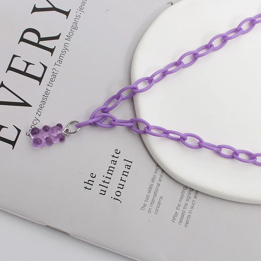 Женское ожерелье с кулоном в виде медведя