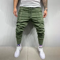 2021 new cargo pants men green fashion casual pencil trousers multi pocket zipper hip hop style men harem pants joggers