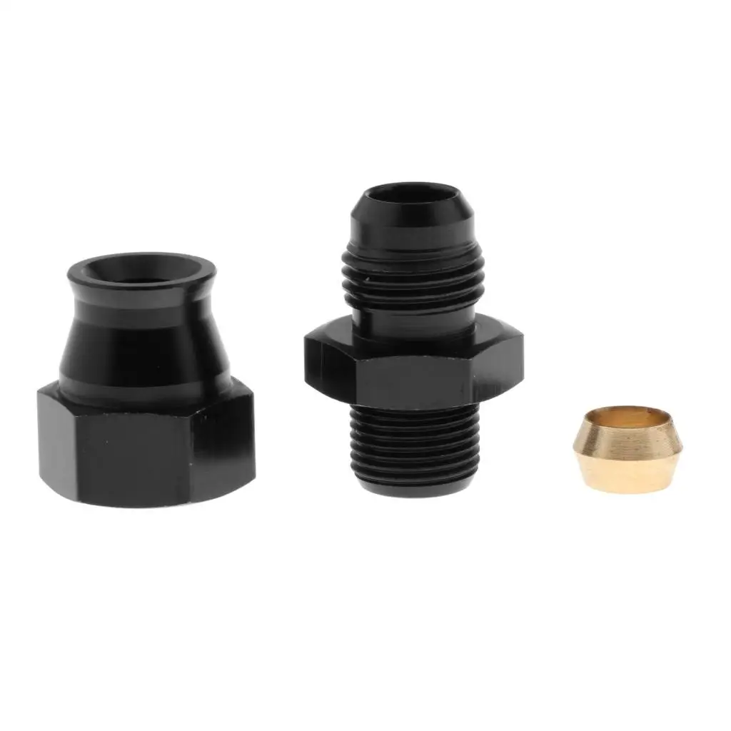 

6ANAN-6 Male to 5/16 inch 8mm Fuel Hose Line Tube Straight Fitting Adapter Black